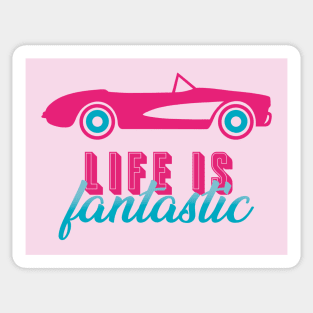 Life Is Fantastic: Pink Convertibles Pattern Sticker